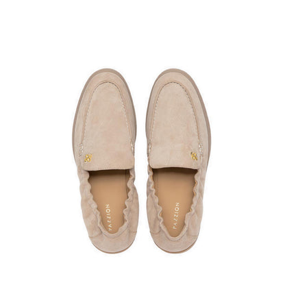 Pazzion Women's Mandy Suede Loafers - Beige