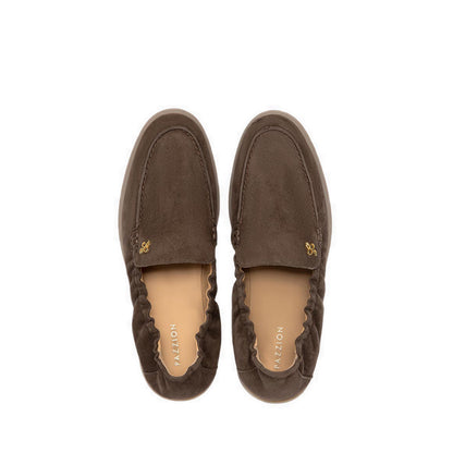 Pazzion Women's Mandy Suede Loafers - Brown