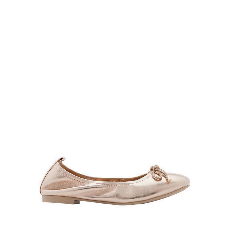 Pazzion Women's Mara Crystal Bow Ballerinas - Champagne