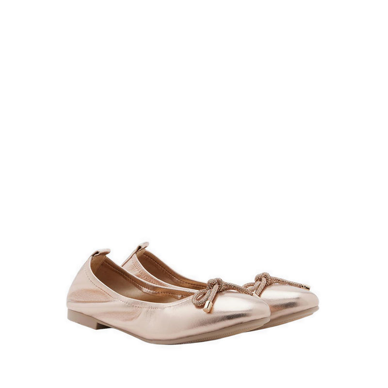 Pazzion Women's Mara Crystal Bow Ballerinas - Champagne