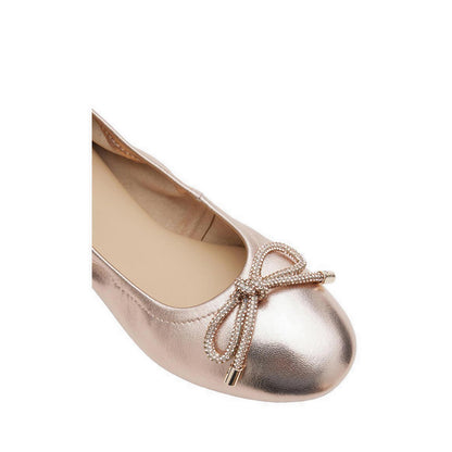 Pazzion Women's Mara Crystal Bow Ballerinas - Champagne