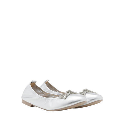 Pazzion Women's Mara Crystal Bow Ballerinas - Silver