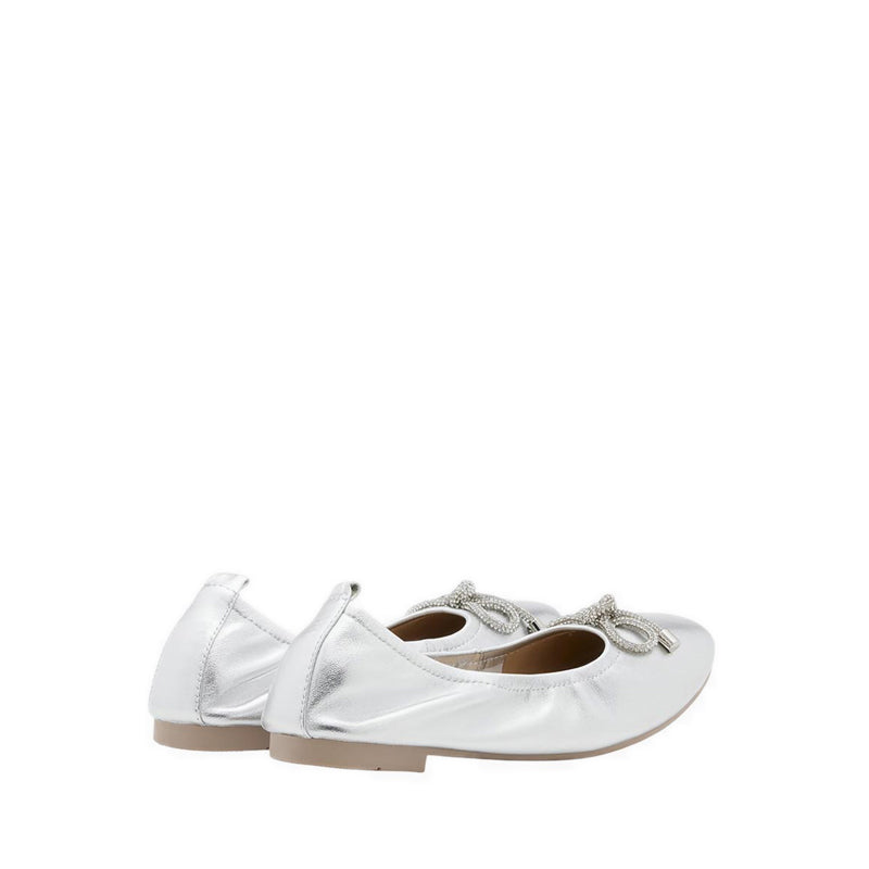 Pazzion Women's Mara Crystal Bow Ballerinas - Silver