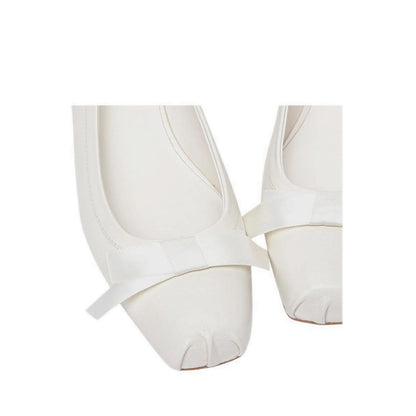 Pazzion Women's Margot Bow Low Leather Slingback Heels - Beige