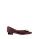 Women's Marlie Buckle Patent Leather Low Heels - Maroon