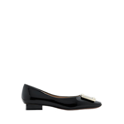 Women's Marlie Buckle Patent Leather Low Heels - Black