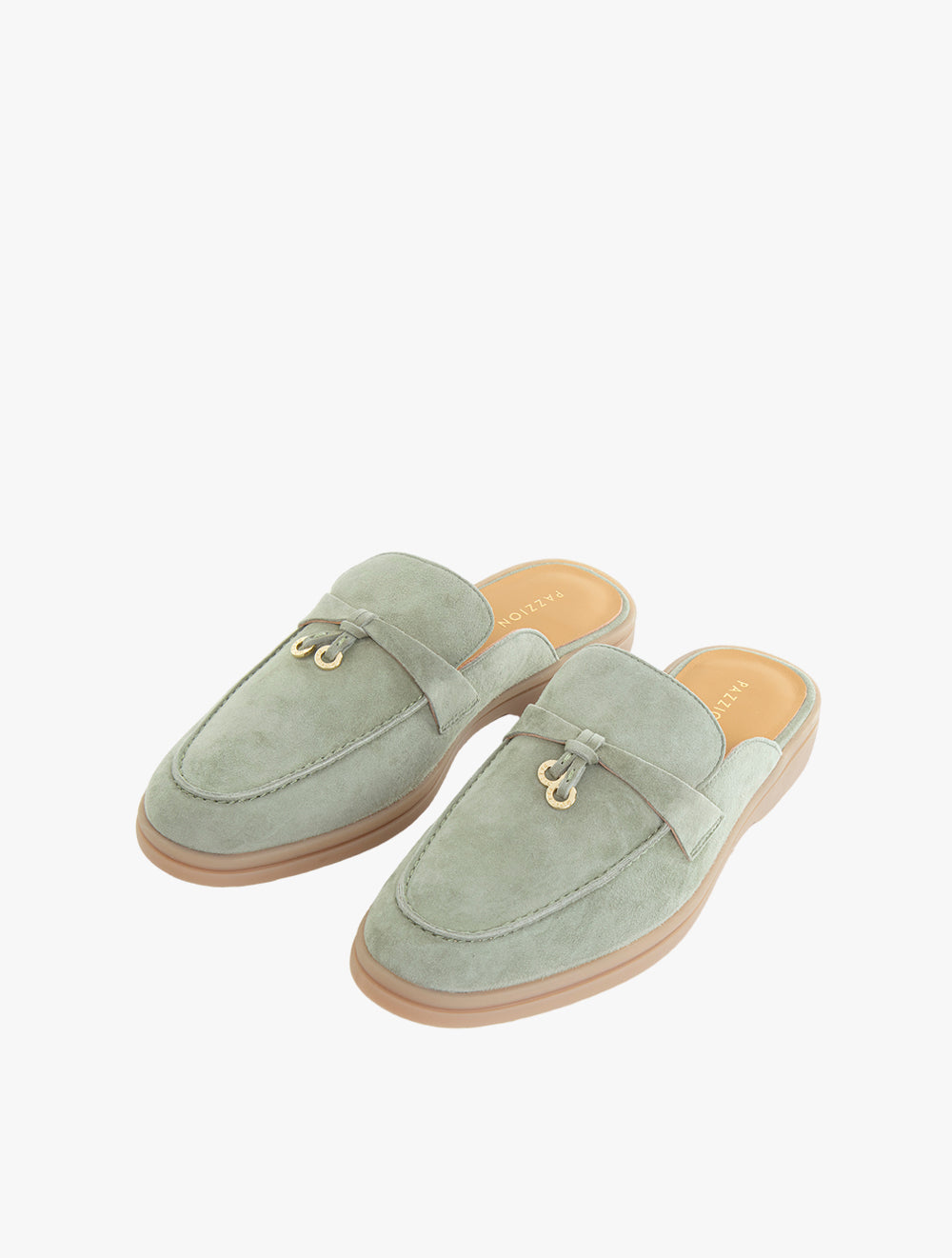Mavis Suede Mules - Light Green