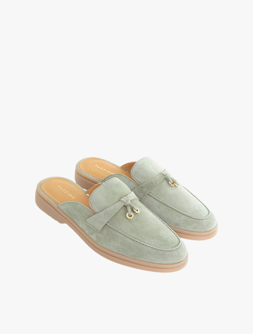 Mavis Suede Mules - Light Green