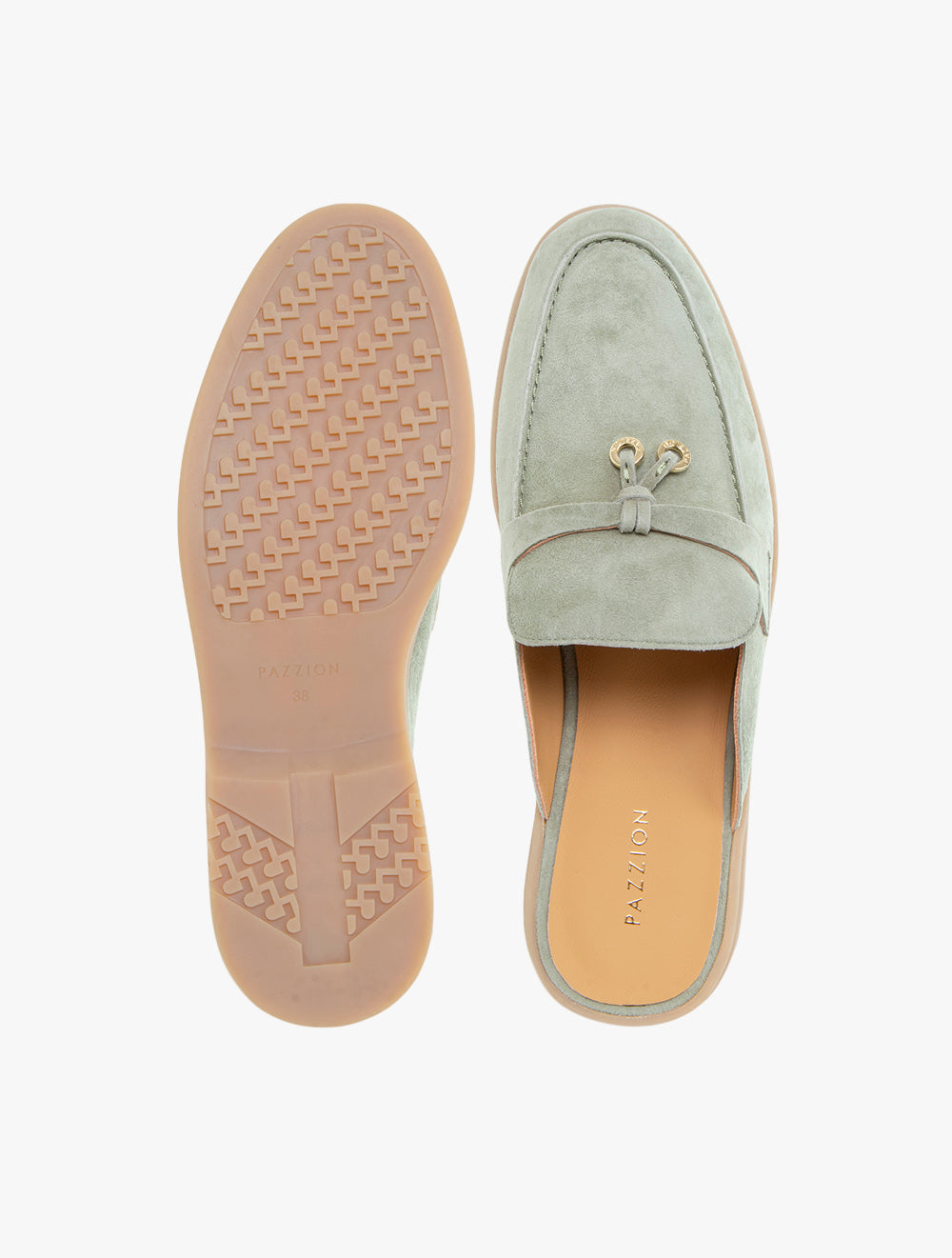 Mavis Suede Mules - Light Green