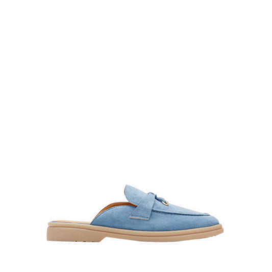 Mavis Suede Mules - Blue