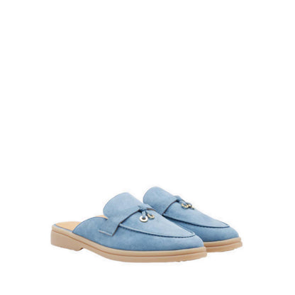 Mavis Suede Mules - Blue