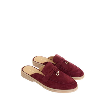 Mavis Suede Mules - Maroon