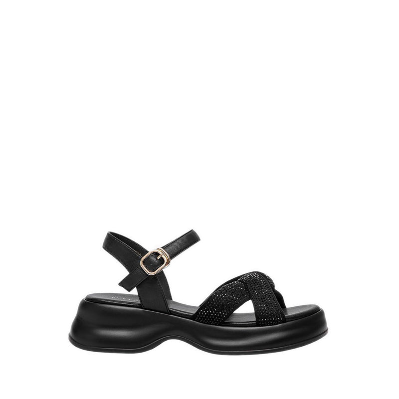Pazzion Women's Olyvienne Crystal Embellished Platform Sandals - Black