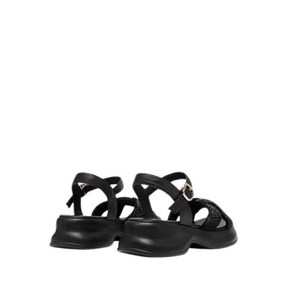 Pazzion Women's Olyvienne Crystal Embellished Platform Sandals - Black
