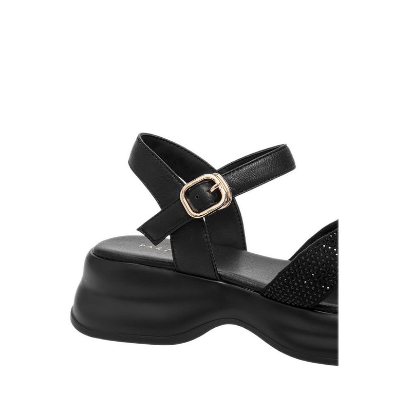 Pazzion Women's Olyvienne Crystal Embellished Platform Sandals - Black