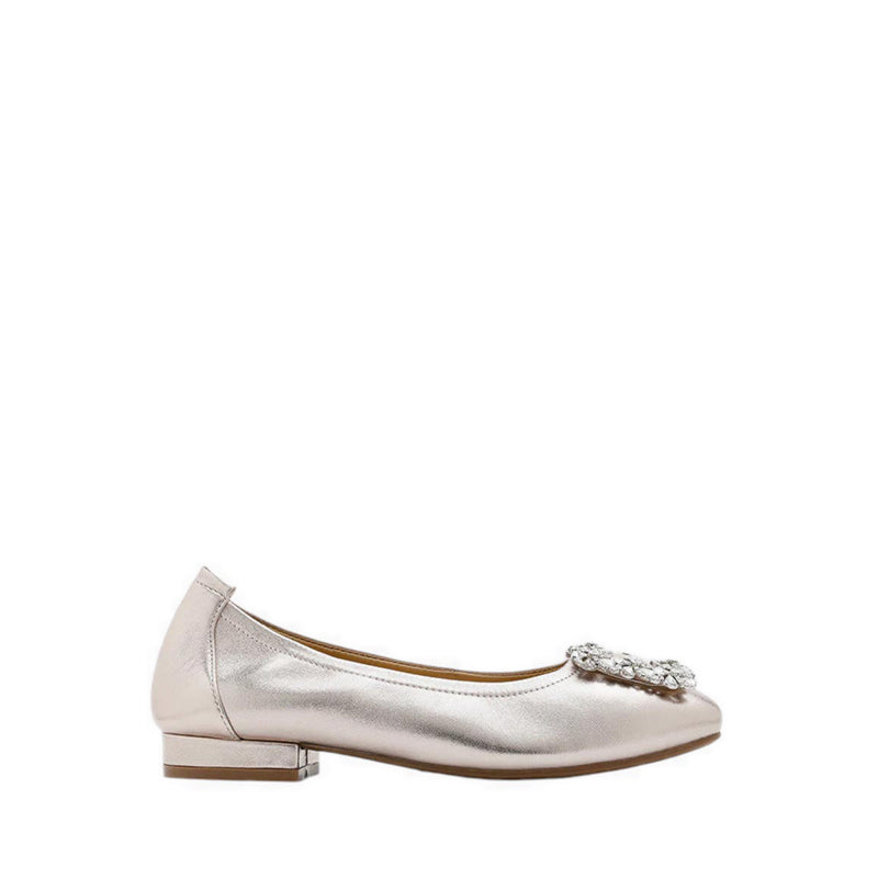 Oriole Embellished Buckle Ballet Flats - Gold