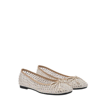 Pazzion Women's Orlise Crystal Embellished Bow Flats - Gold