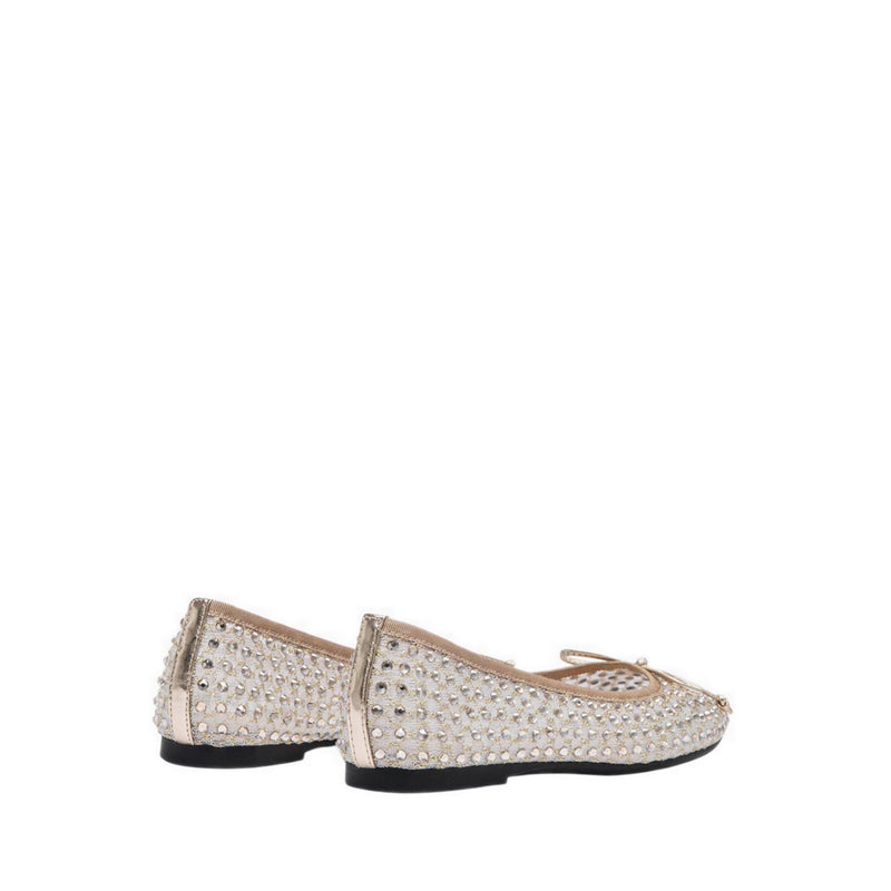 Pazzion Women's Orlise Crystal Embellished Bow Flats - Gold