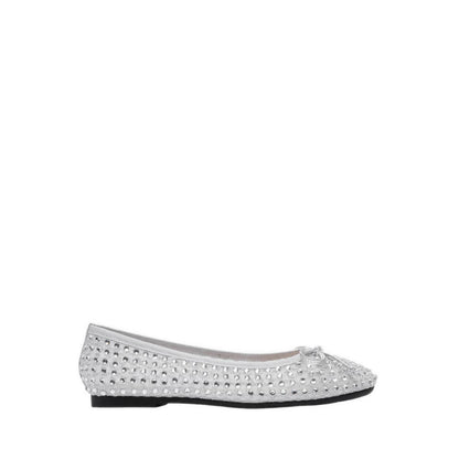 Pazzion Women's Orlise Crystal Embellished Bow Flats - Silver