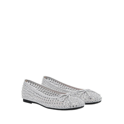 Pazzion Women's Orlise Crystal Embellished Bow Flats - Silver