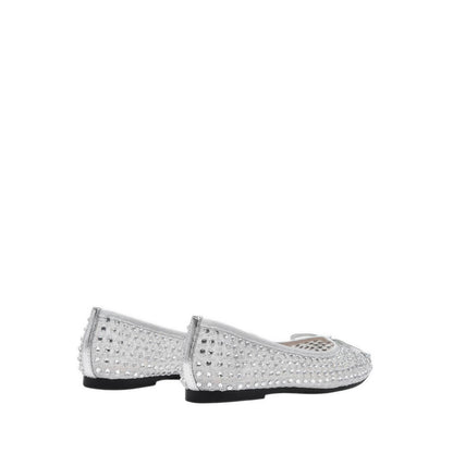 Pazzion Women's Orlise Crystal Embellished Bow Flats - Silver