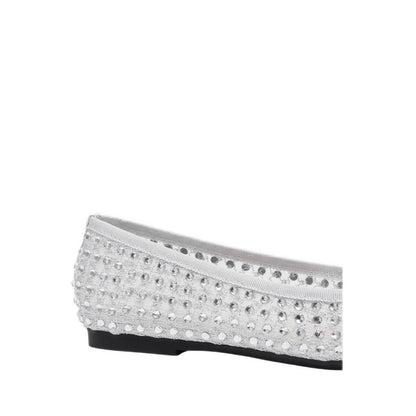 Pazzion Women's Orlise Crystal Embellished Bow Flats - Silver