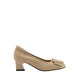 Penelope Elegant Buckle Block Heels - Beige