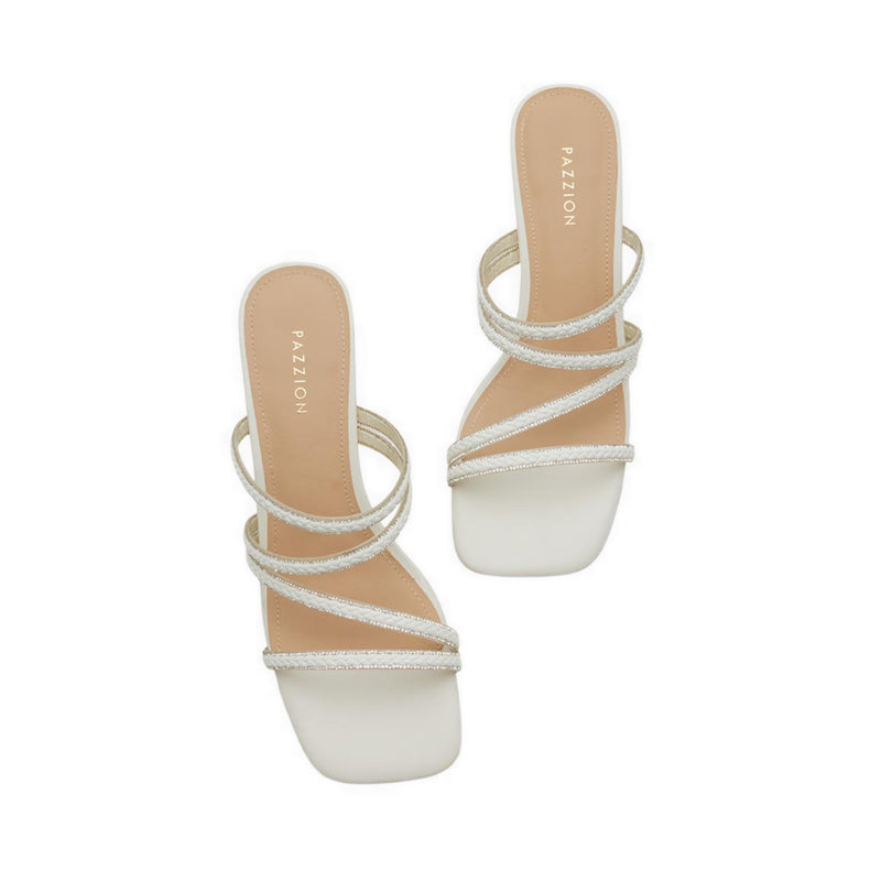 Pazzion Women's Phillis Braided Strap Sandal Heels - Beige