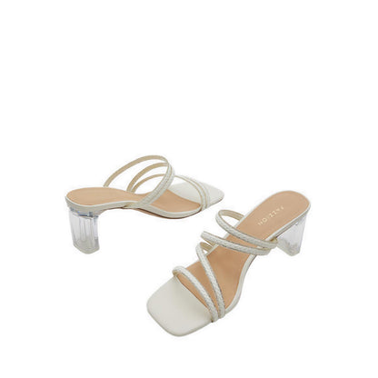 Pazzion Women's Phillis Braided Strap Sandal Heels - Beige