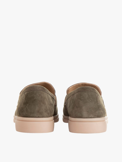 Pazzion Women's Phoenix Knot Detail Suede Loafers - Dark Green