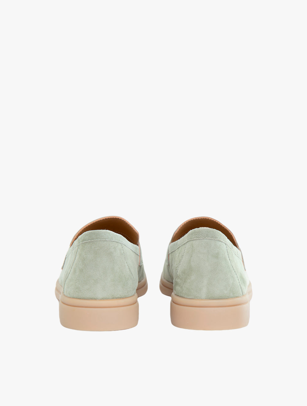 Phoenix Knot Detail Suede Loafers - Light Green