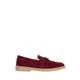 Phoenix Knot Detail Suede Loafers - Maroon