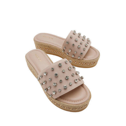 Poppy Studded Wedges - Pink
