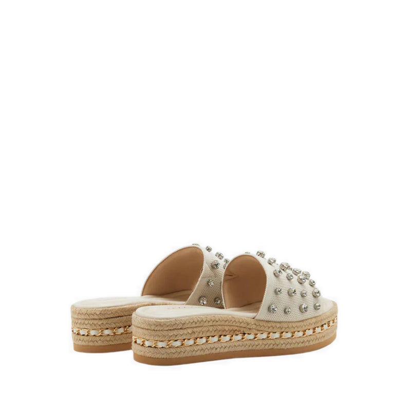 Poppy Studded Wedges - Beige