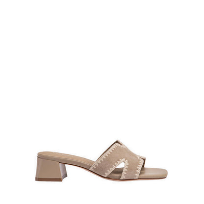 Pazzion Women's Marcella Suede Sandal Heels - Beige