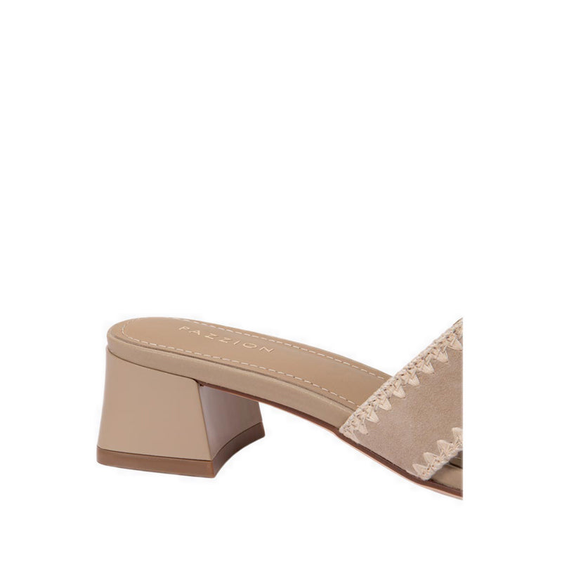 Pazzion Women's Marcella Suede Sandal Heels - Beige