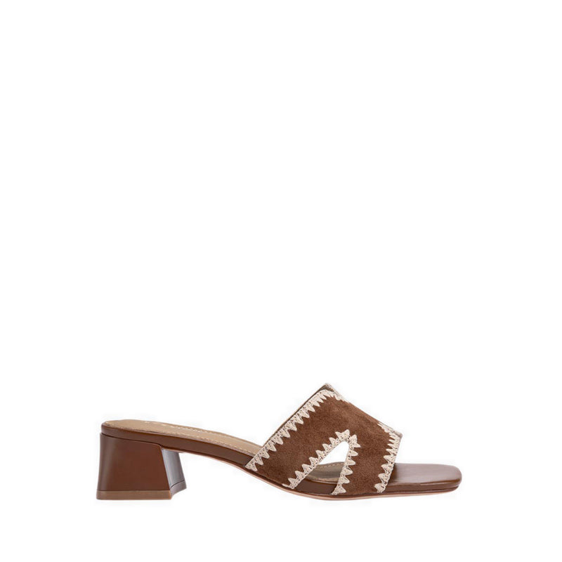 Pazzion Women's Marcella Suede Sandal Heels - Brown