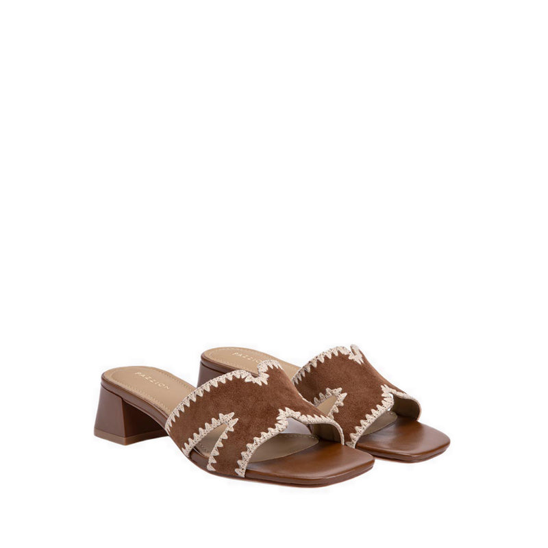 Pazzion Women's Marcella Suede Sandal Heels - Brown