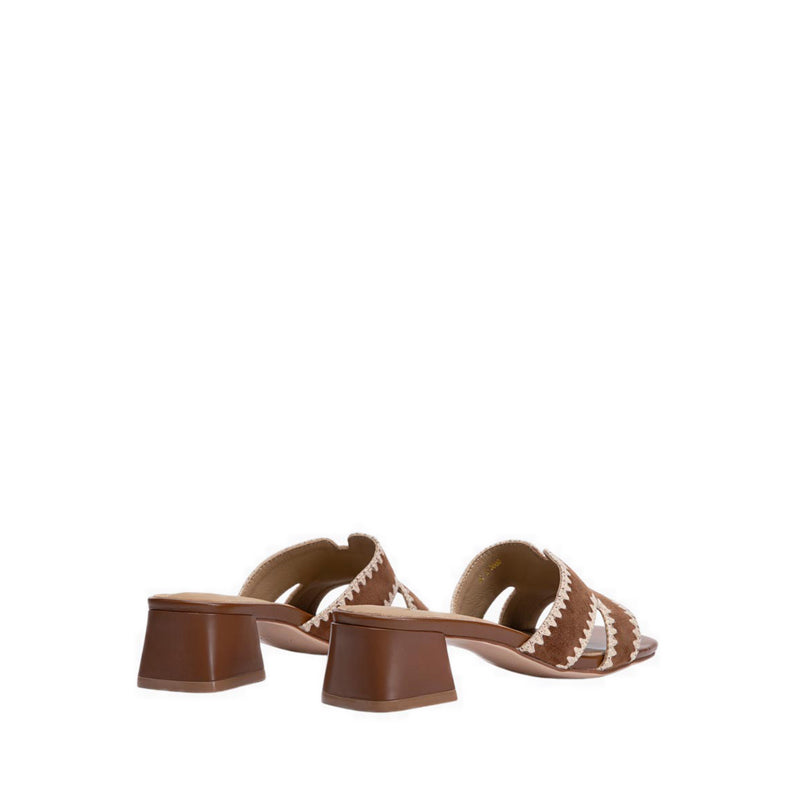 Pazzion Women's Marcella Suede Sandal Heels - Brown