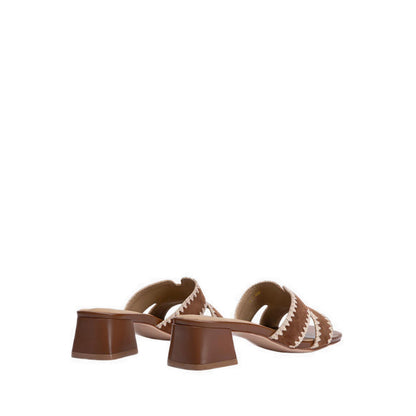 Pazzion Women's Marcella Suede Sandal Heels - Brown
