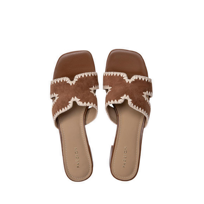 Pazzion Women's Marcella Suede Sandal Heels - Brown