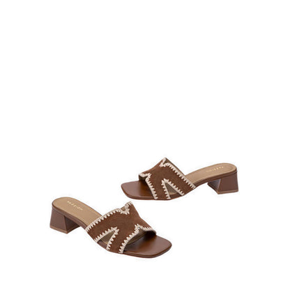 Pazzion Women's Marcella Suede Sandal Heels - Brown