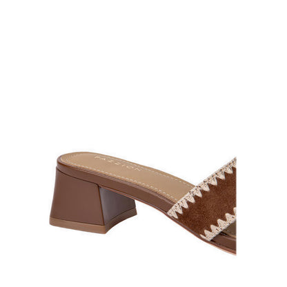 Pazzion Women's Marcella Suede Sandal Heels - Brown