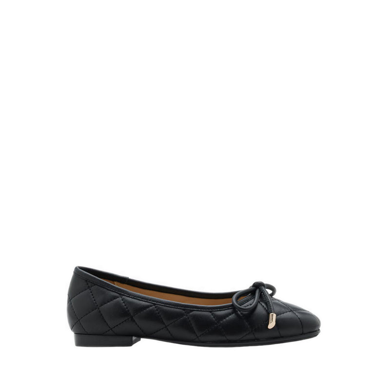 Quinn Quilted Bow Flats - Black