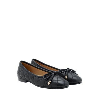 Quinn Quilted Bow Flats - Black