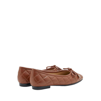 Quinn Quilted Bow Flats - Brown