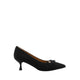 Pazzion Women's Quirielle Textured Pointed Toe Leather Heels - Black