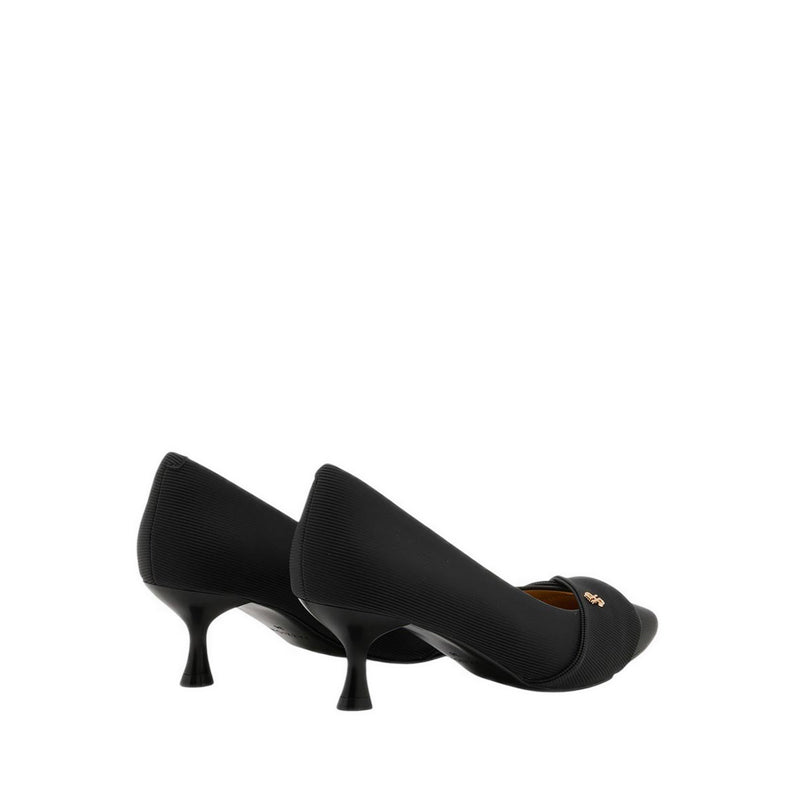 Pazzion Women's Quirielle Textured Pointed Toe Leather Heels - Black