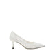 Raena Sequined Mesh Heels - White
