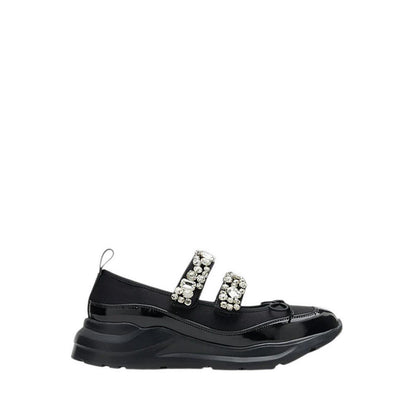 Renae Diamante Embellished Bow Sneakers - Black